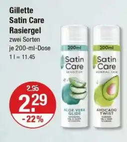 V Markt Gillette Satin Care Rasiergel Angebot