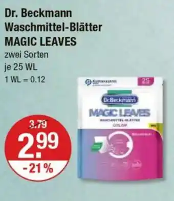 V Markt Dr. Beckmann Waschmittel-Blätter MAGIC LEAVES Angebot