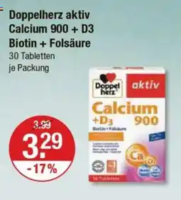 V Markt Doppelherz aktiv Calcium 900 + D3 Biotin + Folsäure Angebot