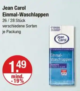 V Markt Jean Carol Einmal-Waschlappen Angebot