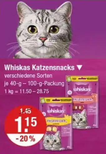 V Markt Whiskas Katzensnacks Angebot