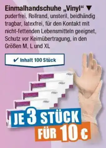 V Markt Einmalhandschuhe,,Vinyl" Angebot