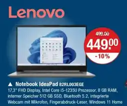 V Markt Notebook IdeaPad 82RL003EGE Angebot
