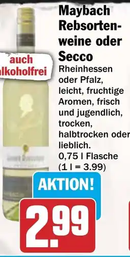 AEZ Maybach Rebsorten- weine oder Secco Angebot