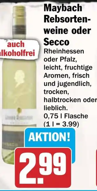 AEZ Maybach Rebsorten- weine oder Secco Angebot