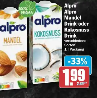 AEZ Alpro Alpro Mandel Drink oder Kokosnuss Drink Angebot