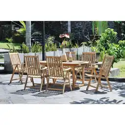 Netto Marken-Discount 5tlg. Teak Tischgruppe Gartenmöbel Gartentisch Stuhl Garten Hochlehner Tisch Angebot
