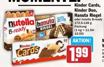 AEZ Kinder Cards, Kinder Duo, Hanuta Riegel Angebot