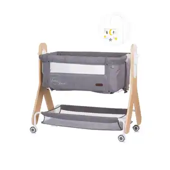 Netto Marken-Discount Chipolino Babybett Heart 2 Heart, Beistellbett, Rollen, Matratze, Wiegefunktion dunkelgrau Angebot