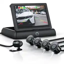 Netto Marken-Discount Aplic Rückfahrkamera, Einparkhilfe mit 4x Parksensoren, Kamera & 4,3 Monitor mit Nachtsicht Angebot
