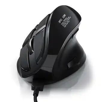 Netto Marken-Discount CSL ergonomische Maus kabelgebunden, 125 dpi, Vertikal Maus mit OLED-Display Konfigurierbare Tasten Angebot