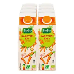 Netto Marken-Discount BioBio Karottensaft mit Honig 1 Liter, 8er Pack Angebot