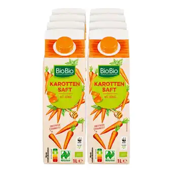 Netto Marken-Discount BioBio Karottensaft mit Honig 1 Liter, 8er Pack Angebot