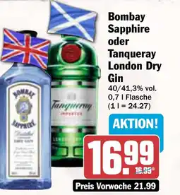 AEZ Bombay Sapphire oder Tanqueray London Dry Gin Angebot