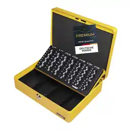 Netto Marken-Discount HMF 10015-17 Geldkassette mit Münzzählbrett, 30 x 24 x 9 cm, Gelb Angebot