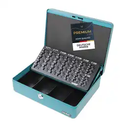 Netto Marken-Discount HMF 10015-24 Geldkassette mit Münzzählbrett, 30 x 24 x 9 cm, Petrol Angebot