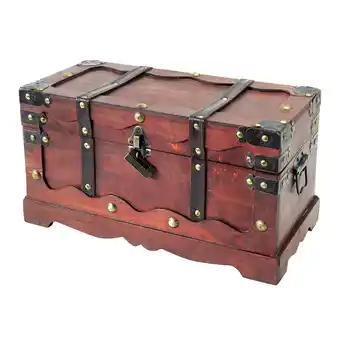 Netto Marken-Discount HMF 6400-140 Schatztruhe aus Holz mit Schloss, 40 x 19 x 22 cm, Frankreich Angebot