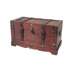 Netto Marken-Discount HMF 6400-150 Schatztruhe aus Holz mit Schloss, 50 x 25 x 28 cm, Frankreich Angebot
