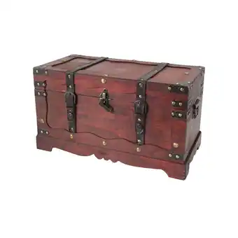 Netto Marken-Discount HMF 6400-150 Schatztruhe aus Holz mit Schloss, 50 x 25 x 28 cm, Frankreich Angebot