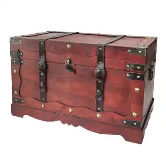 Netto Marken-Discount HMF 6400-160 Schatztruhe aus Holz mit Schloss, 60 x 35 x 38 cm, Frankreich Angebot