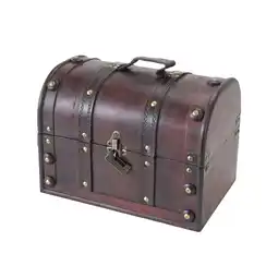 Netto Marken-Discount HMF 6404-130 Schatztruhe aus Holz mit Schloss, 30 x 20 x 22 cm, Italien Angebot