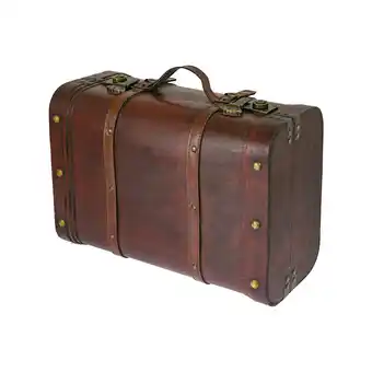 Netto Marken-Discount HMF 6412-145 Schatztruhe aus Holz, Vintage Koffer, 45 x 30,5 x 20 cm, Peru Angebot