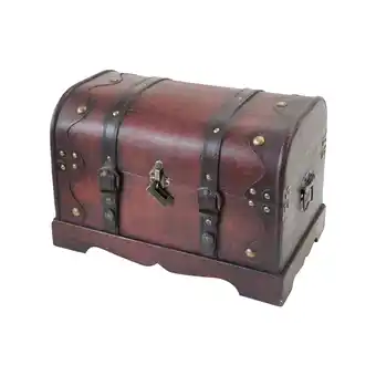 Netto Marken-Discount HMF 6403-140 Schatztruhe aus Holz mit Schloss, 40 x 23 x 27 cm, Groß, Kambodscha Angebot