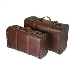 Netto Marken-Discount HMF 6412700 Schatztruhe aus Holz, Vintage Koffer, 2er Set, Versch. Größen, Peru Angebot