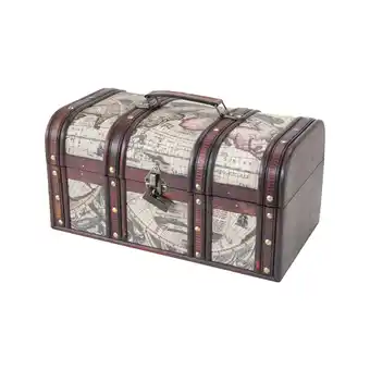 Netto Marken-Discount HMF 6410-159 Schatztruhe aus Holz mit Schloss, 38 x 20 x 19 cm, Kuba Angebot