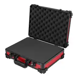 Netto Marken-Discount HMF 15502-03 Transportkoffer mit Rasterschaumstoff, Universalkoffer, 39 x 29 x 12 cm, Rot Angebot