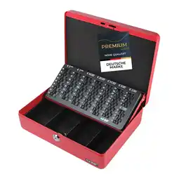 Netto Marken-Discount HMF 10015-03 Geldkassette mit Münzzählbrett, 30 x 24 x 9 cm, Rot Angebot