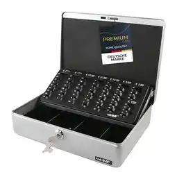 Netto Marken-Discount HMF 10015-09 Geldkassette mit Münzzählbrett, 30 x 24 x 9 cm, Silber Angebot