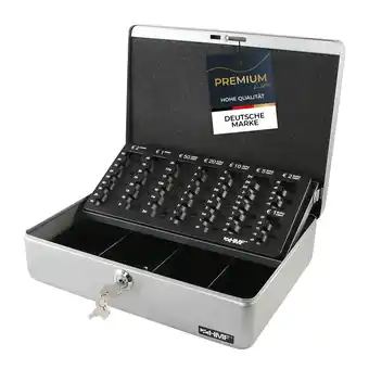 Netto Marken-Discount HMF 10015-09 Geldkassette mit Münzzählbrett, 30 x 24 x 9 cm, Silber Angebot