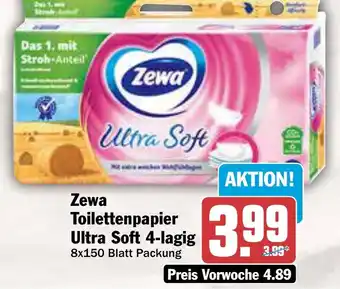 AEZ Zewa Toilettenpapier Ultra Soft 4-lagig Angebot