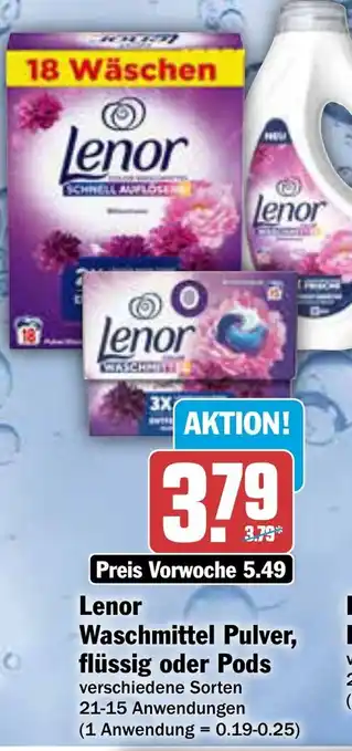 AEZ lenor Waschmittel Pulver, flüssig oder Pods Angebot