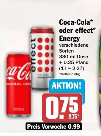 AEZ Coca-Cola* oder effect* Energy Angebot