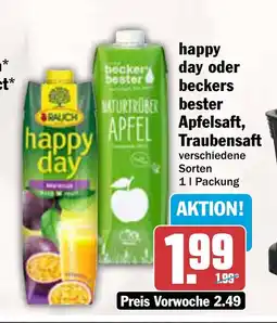 AEZ happy day day oder beckers bester, apfelsaft, traubensaft Angebot