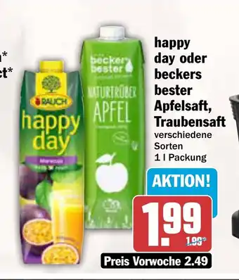 AEZ happy day day oder beckers bester, apfelsaft, traubensaft Angebot