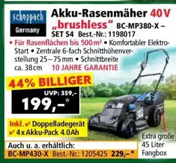 Norma Akku-Rasenmäher 40V „brushless“ BC-MP380-X – SET S4 Best.-Nr.: 1198017 Angebot