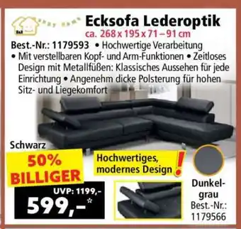 Norma Ecksofa Lederoptik Angebot