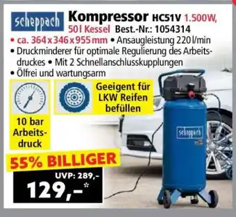Norma Kompressor HC51V 1.500W, 50l Kessel Angebot
