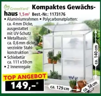 Norma Kompaktes Gewächshaus 1,5 m² Angebot