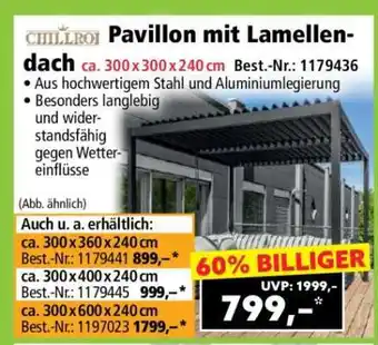 Norma Pavillon mit Lamellendach ca. 300 x 300 x 240 cm Angebot