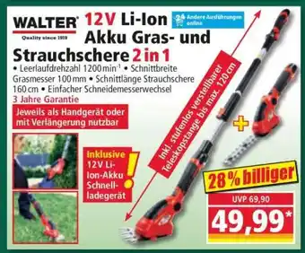 Norma WALTER 12V Li-Ion Akku Gras- und Strauchschere 2in1 Angebot
