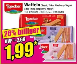 Norma Loacker Waffeln Classic, Thins Blueberry-Yogurt oder Thins Raspberry-Yogurt Angebot