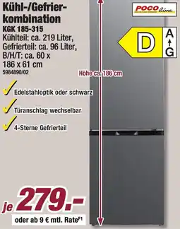 Poco POCO line Kühl-/Gefrierkombination KGK 185-315 Angebot