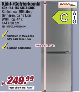 Poco POCO line Kühl-/Gefrierkombi KGK 144-157 CIX & CDIX Angebot