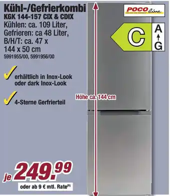 Poco POCO line Kühl-/Gefrierkombi KGK 144-157 CIX & CDIX Angebot