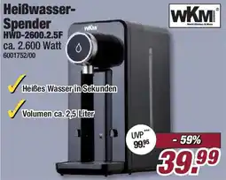 Poco WKM Heißwasser Spender HWD-2600.2.5F Angebot