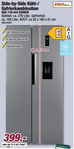 Poco POCO line Side-by-Side Kühl-/ Gefrierkombination SBS 179-444 ESIWDD Angebot
